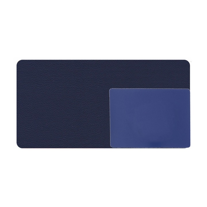 Set de mousepad, SIHOiSi, Din piele PU, 25×21cm, 80×42cm, Albastru Regal