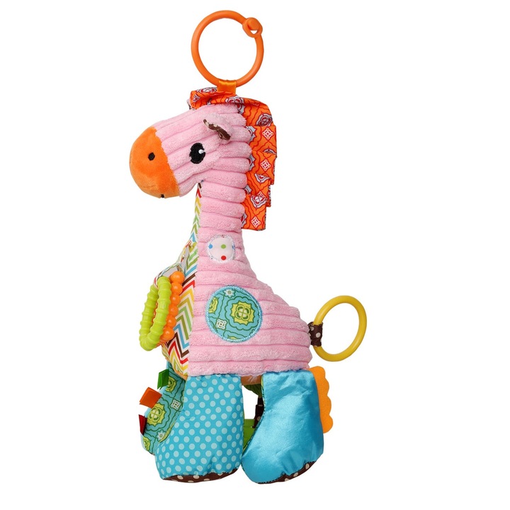 Baba zenés játék kiságyhoz/babakocsihoz Sozzy Giraffe, rózsaszín, Toyska®