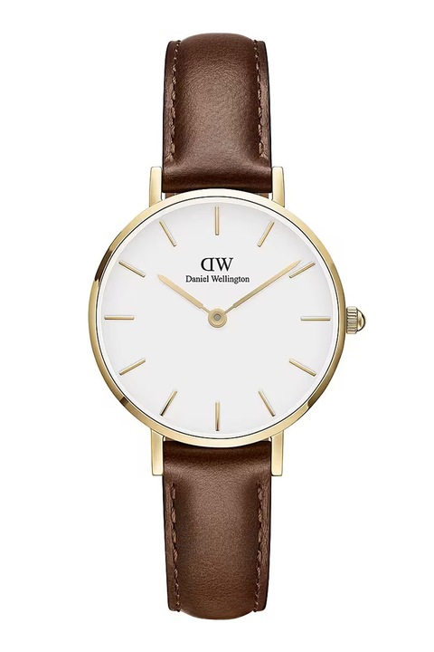 Daniel Wellington, Ceas quartz cu o curea de piele, Auriu, Maro coniac