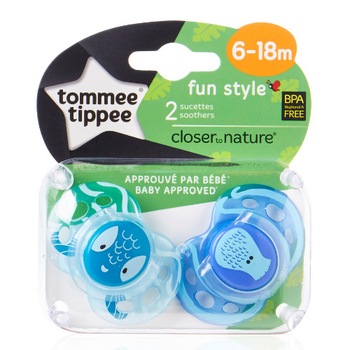Suzete Tommee Tippee Ortodontice de Zi Fun 6-18 Luni 2 Bucati, Albastru Bleu Suzete Tommee Tippee Ortodontice de Zi Fun 6-18 Luni 2 Bucati, Albastru Bleu