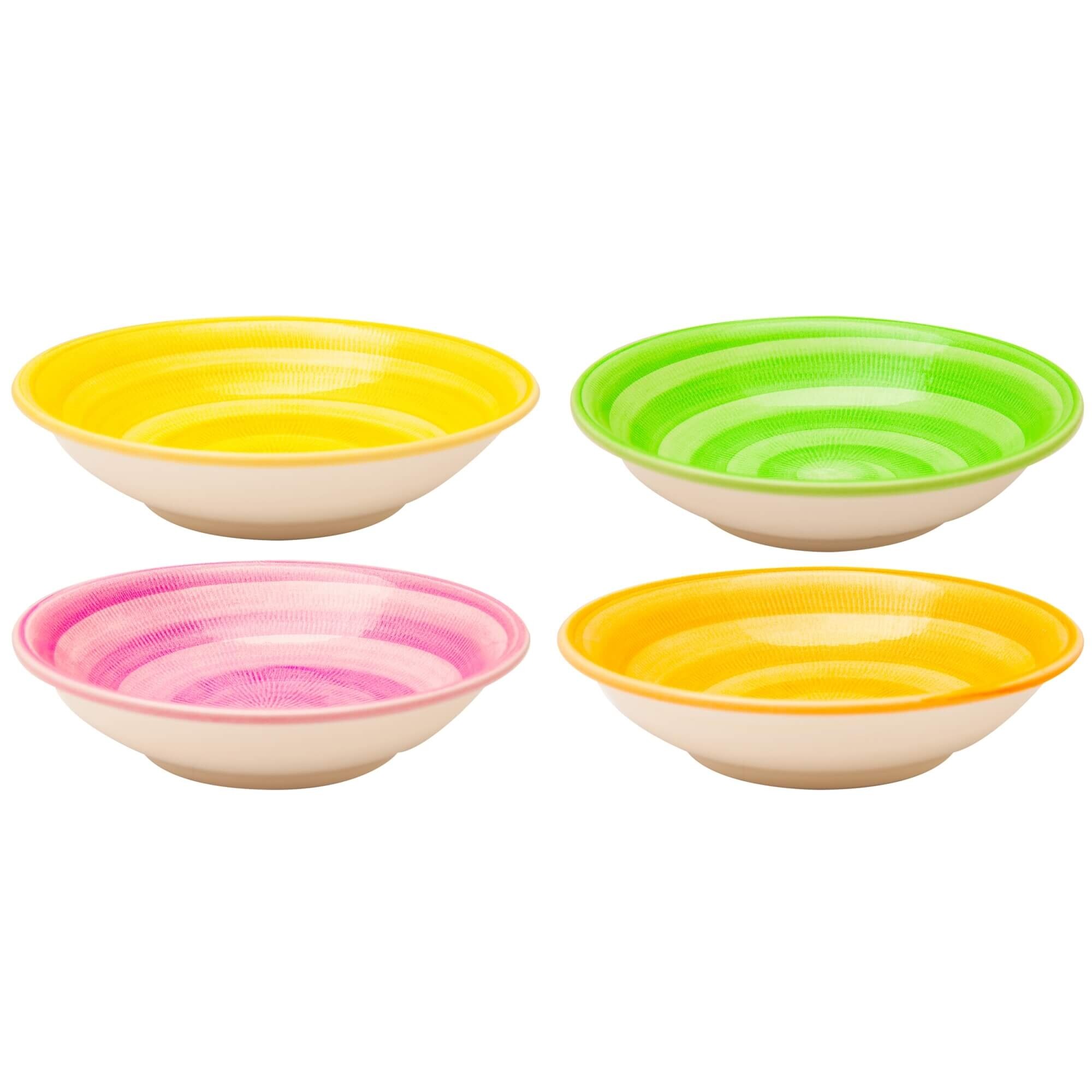 Set farfurii portelan supa L'Oca Nera, 4 bucati, ⌀19 cm, Multicolore, 20064