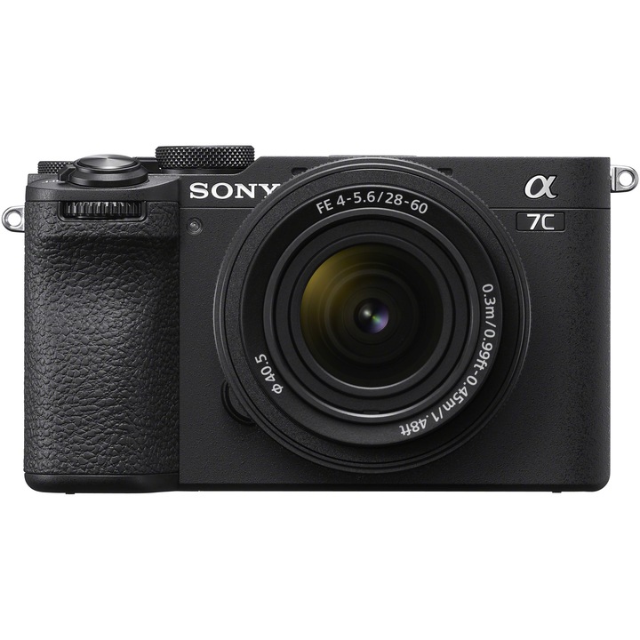 Aparat foto mirrorless Sony Alpha A7C II, 33MP, Full-Frame, Hibrid, 4K + Obiectiv 28-60mm, Negru