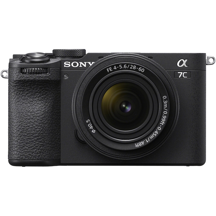 Фотоапарат Mirrorless Sony Alpha A7C II, 33MP, Full-Frame, Хибрид, 4K + Обектив 28-60 мм, Черен
