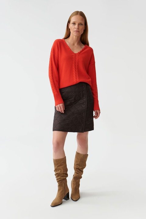 Tatuum, Fusta matlasata cu capse, Negru, 36