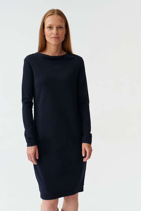 Tatuum, Rochie cu decolteu drapat, Bleumarin, XS