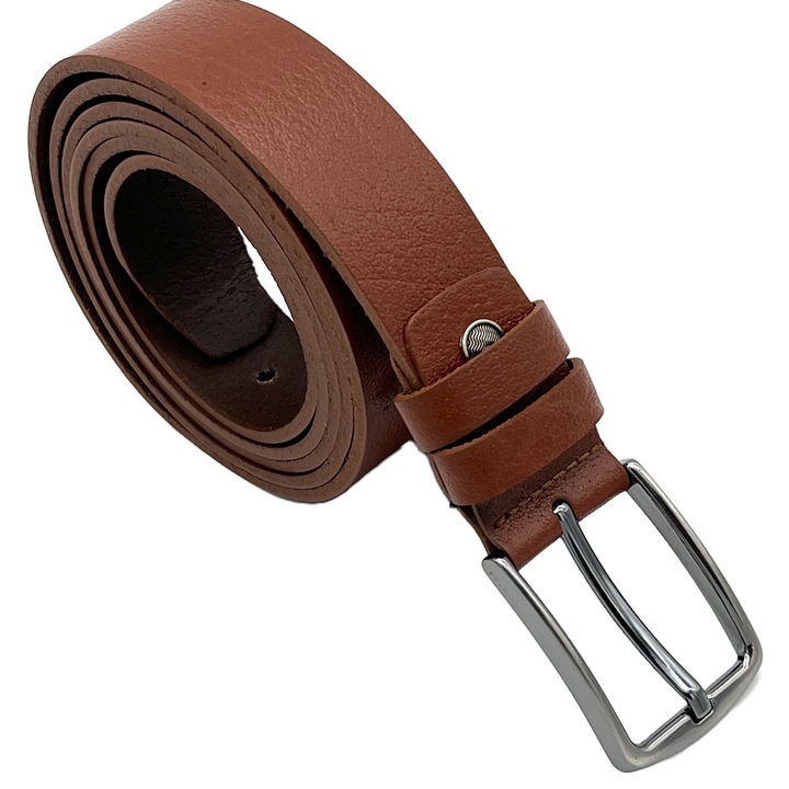 Мъжки колан от естествена кожа, кафяв, Alpin Polo Elite, Кафяв, 155 cm