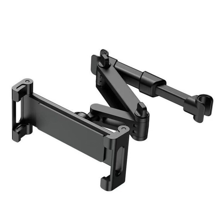 Suport auto de tableta si telefon pentru tetiera, Vaxiuja, Lungime reglabila, Pliabil, Antiderapant, Rotire 360⁰, Universal, 4,7-12,9 inchi, ABS, Negru