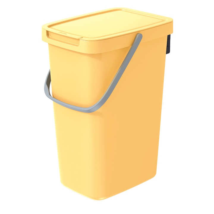 Keden Systema Q szemetes, 26x19,7x37,5 cm, 12 L, világos sárga