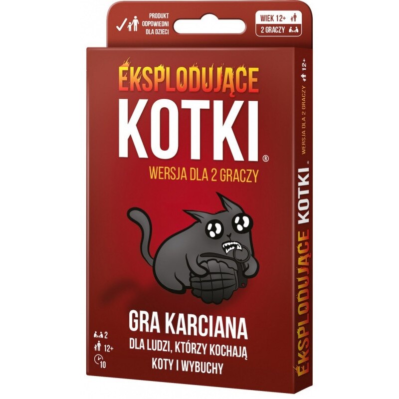 Joc de carti, Exploding Kittens, Versiune pentru 2 jucatori, Multicolor ...