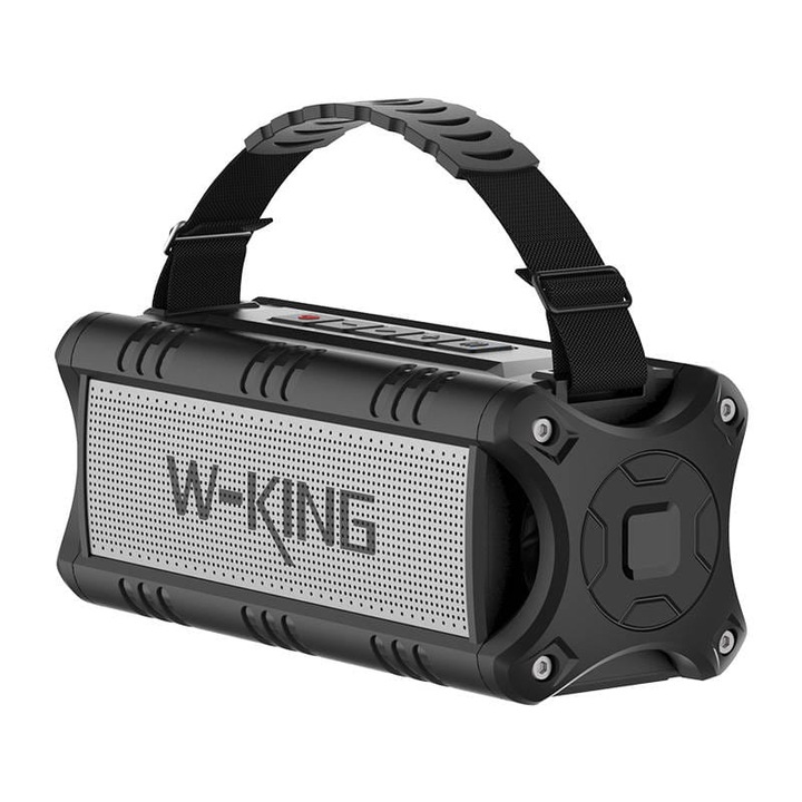 Boxa portabila, W-KING, Bluetooth, D8 MINI 30W, Negru/Gri