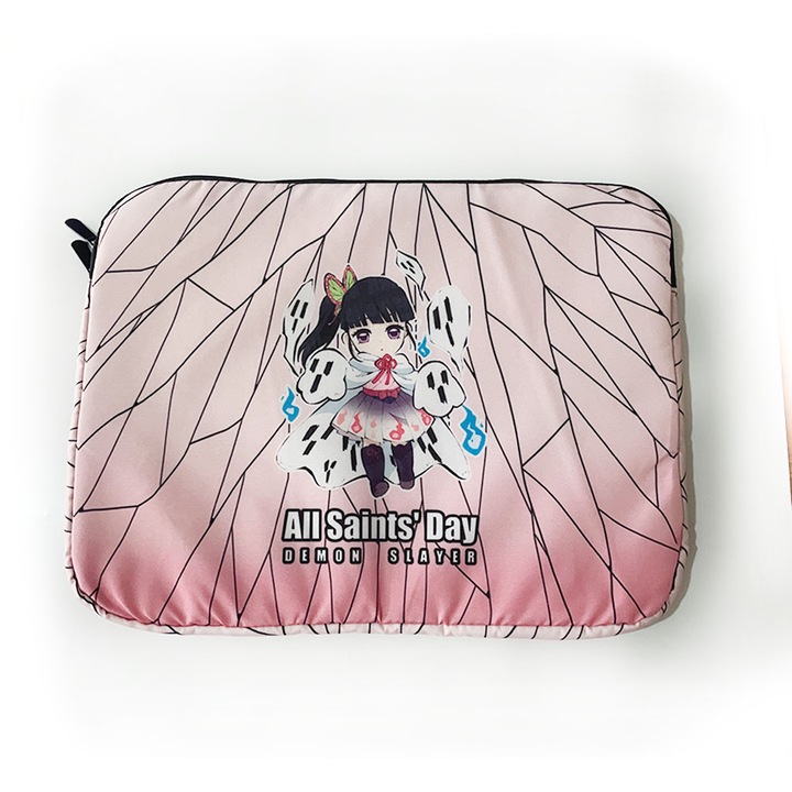 Husa pentru laptop, Nylon, 44x33x4 cm, Roz