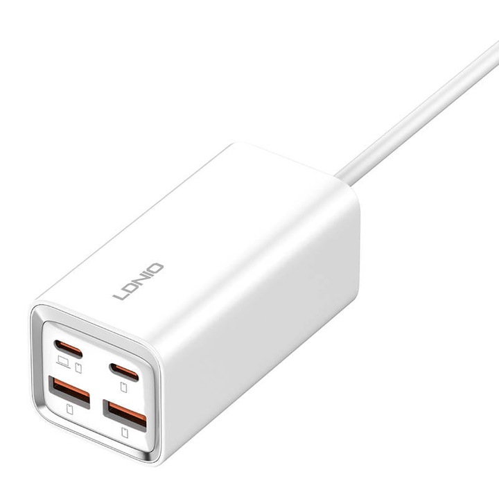 Incarcator LDNIO Statie A4610 65W 5A 2 x USB-A - 2 x USB-C Alb