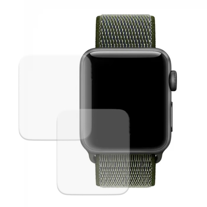 Комплект от 2 x фолио, съвместимо с Apple Watch 4 40 mm, Commando Shield Full Glue, регенерируем силиконов хидрогел, против удар и против счупване, SlimLine NanoShield, прозрачен