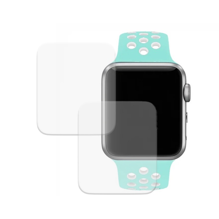 Комплект от 2 x фолио, съвместимо с Apple Watch SE 40 mm, Commando Shield Full Glue, регенерируем силиконов хидрогел, Anti-shock и против счупване, SlimLine NanoShield, Transparent