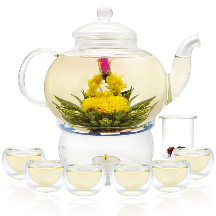 Сервиз за чай, Walalla, Стъкло, 800 ml, Прозрачен