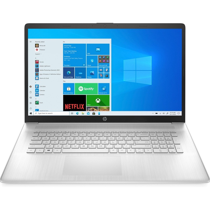 Laptop HP 17, 17.3" Full HD, Intel® Core™ i5 1335U pana la 4.6 GHz, 16 GB RAM DDR4 3200, 512 GB SSD, Intel Iris Xᵉ Graphics, Windows 11 Home, Silver DDR4
