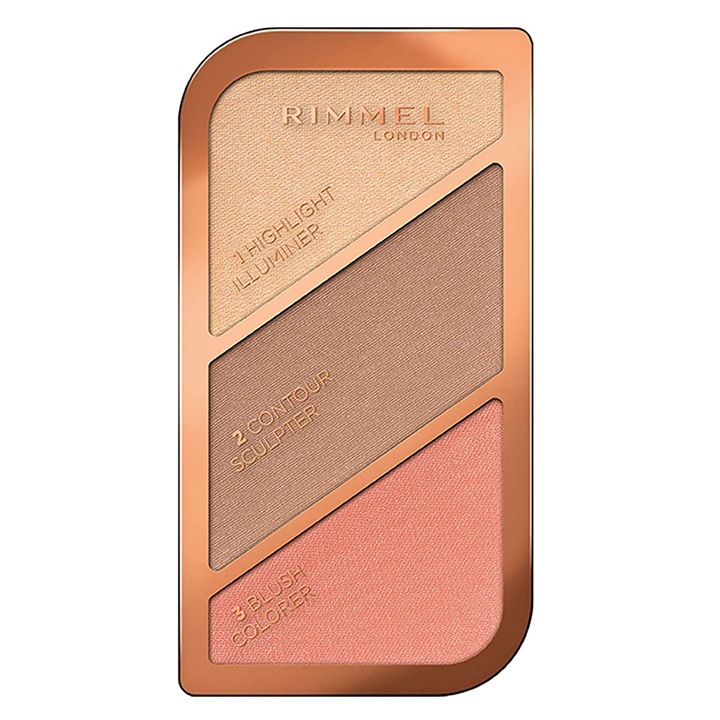 Rimmel London Kate Face Sculpting Palette Patela pentru conturul fetei pentru toate tipurile de piele 002 18,5 g