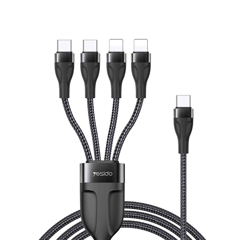 2GO-Mobile.net -B2B-. All in One USB / Type C Ladekabel schwarz 15cm