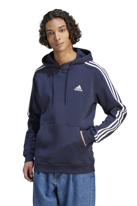 adidas Sportswear, Hanorac din amestec de bumbac cu buzunar kangaroo, Bleumarin