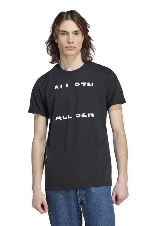adidas Sportswear, Tricou lejer din bumbac All Szn, Negru, M