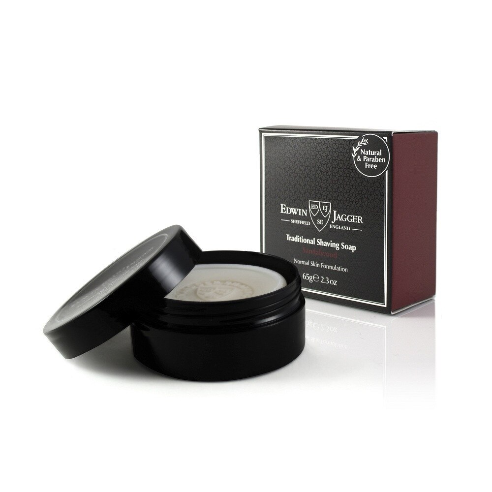 Edwin Jagger Sapun pentru barbierit 65g Sandalwood, in cutie transport