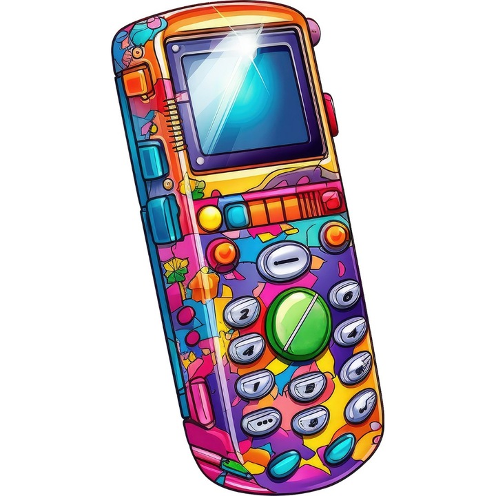 Sticker decorativ Mobile Phone, Albastru, 90 cm, 7939ST-5