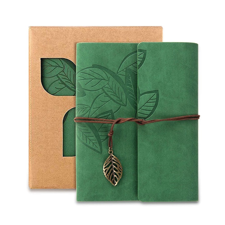 Album foto retro, Wallalla, Piele, 17x22 cm, Verde