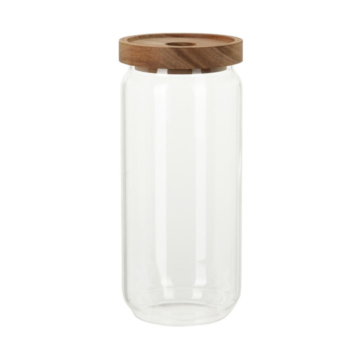 Borcan cu capac, Excellent Houseware, Sticla borosilicata, 21x9 cm, 1L