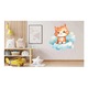 Sticker decorativ, Pisica, Portocaliu, 63 cm, 8409ST-3