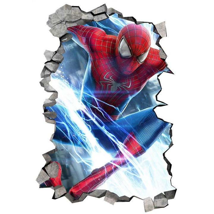 Sticker decorativ, Spider Man, Albastru, 85 cm, 8694ST-1