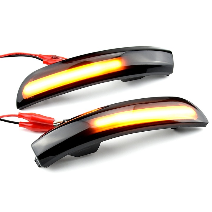 Set Semnalizare Led Dinamica Oglinda Ford, Kuga 2013-2019, Ford Escape 2013-2019, Ford EcoSport 2013-2018, Secventiala progresiva, Fumurie, Culoare Galben