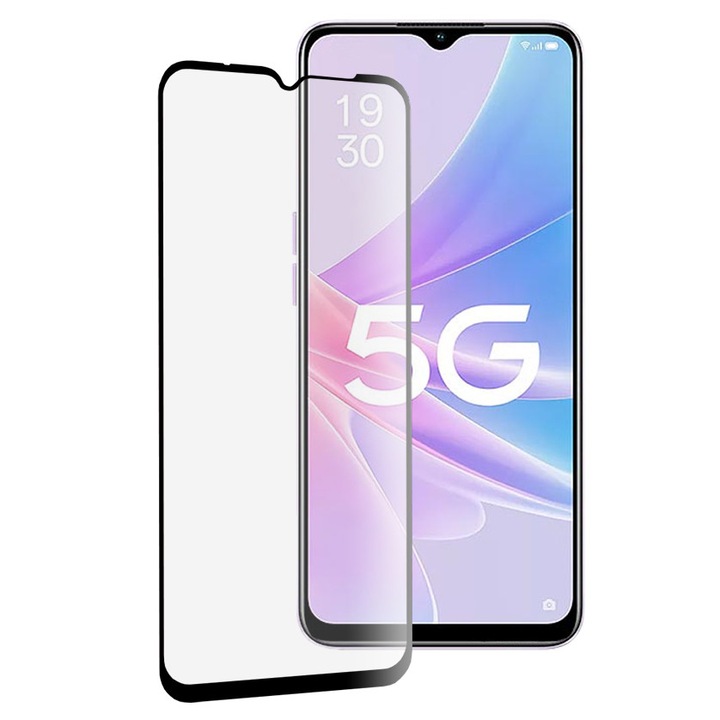Стъклено фолио за Oppo A78 5G - 111d full cover / full glue glass, Aiyando, черни ръбове