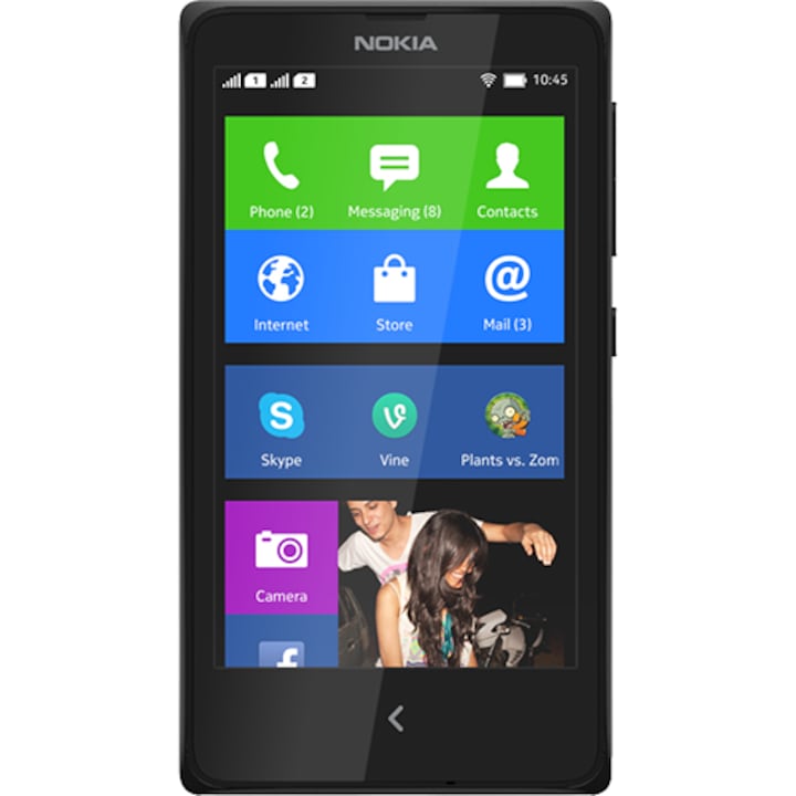 Смартфон Nokia X, Dual SIM, Черен