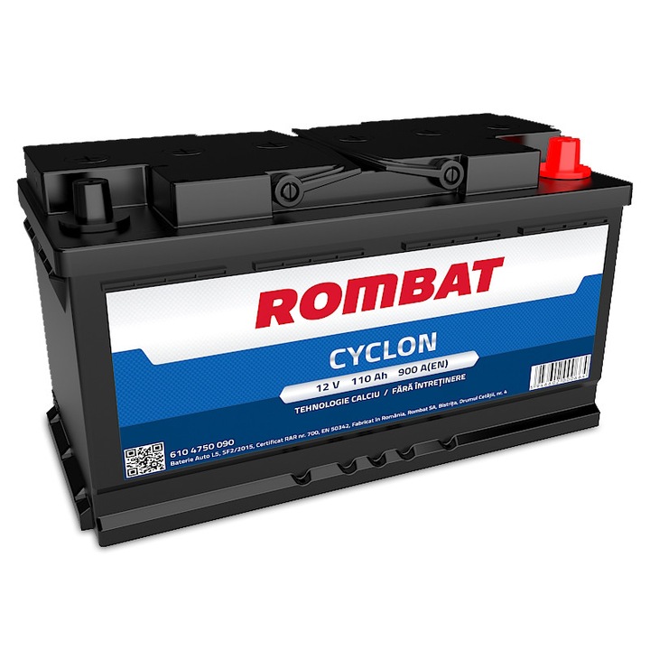 Acumulator auto Rombat 12V 110AH CYCLON 900A 353X175X190