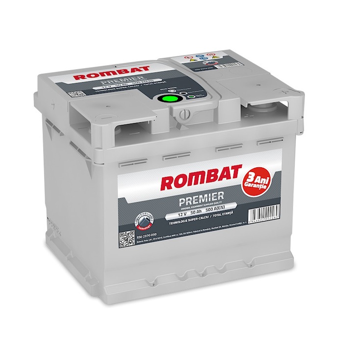 Acumulator auto Rombat 12V 50AH PREMIER 500A 207X175X175