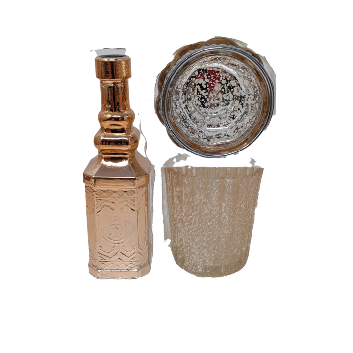 Palack/pohár/hamutartó készlet, 100 ml, Barna