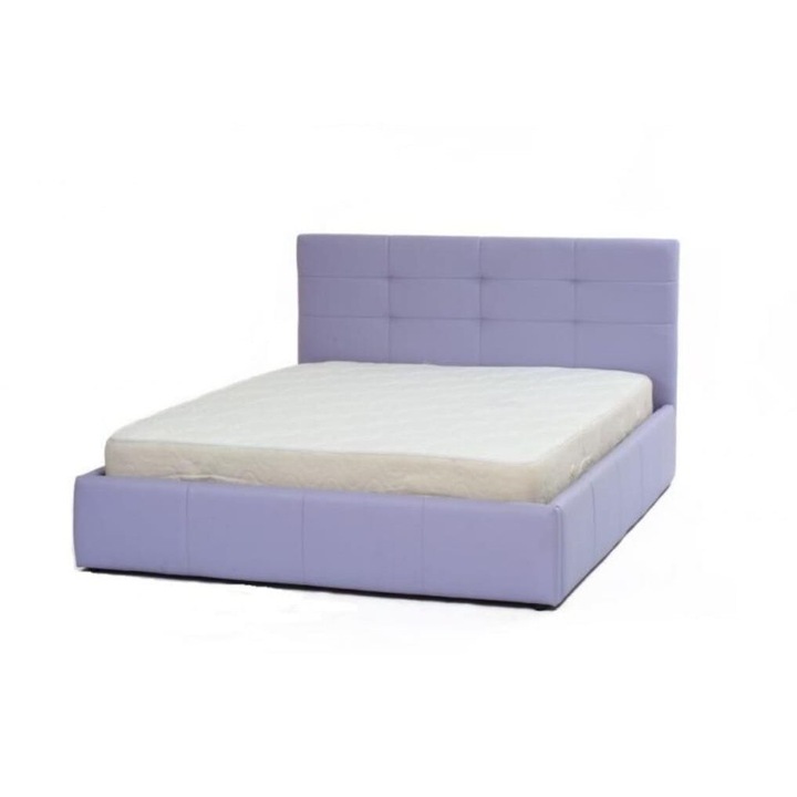 Pat tapitat Dream cu lada de depozitare, microfibra culoarea Lila 160x200 cm