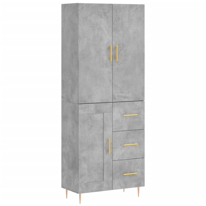 vidaXL betonszürke szerelt fa magasszekrény 69,5 x 34 x 180 cm 51.3 kg 3196007