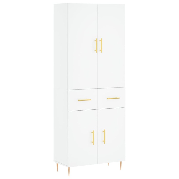 Dulap inalt vidaXL, alb, 69,5x34x180 cm, lemn compozit, 52.5 kg