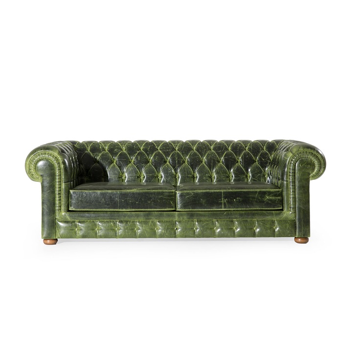 Canapea 2 Locuri Asi Home Cupon, Verde, 185X78X100cm