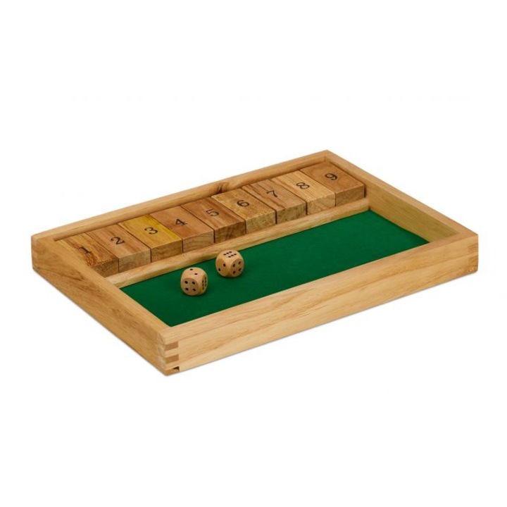 Joc Shut the Box, Relaxdays, din lemn
