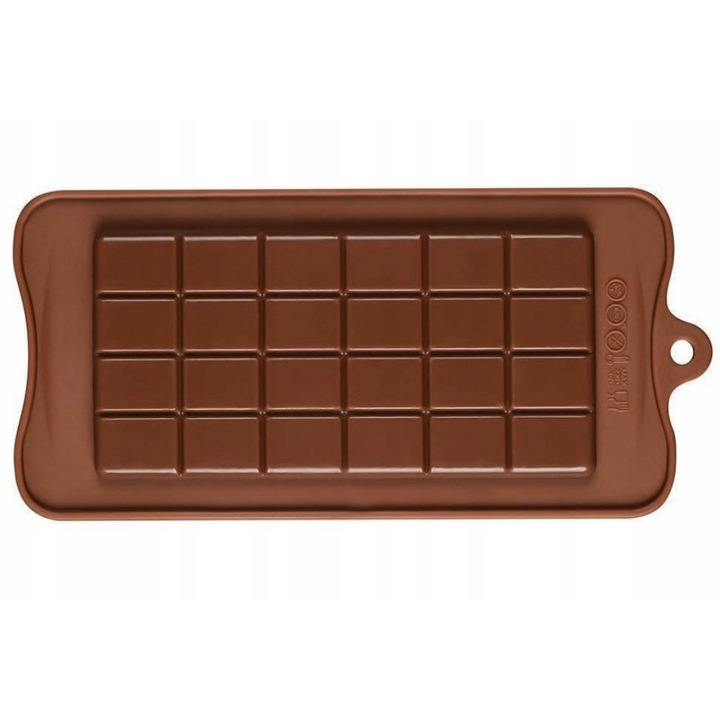 Forma de silicon pentru ciocolata Bootic®, bomboane, jeleuri sau cuburi de gheata, dimensiuni 21.5 x 10.5cm, maro - Tableta