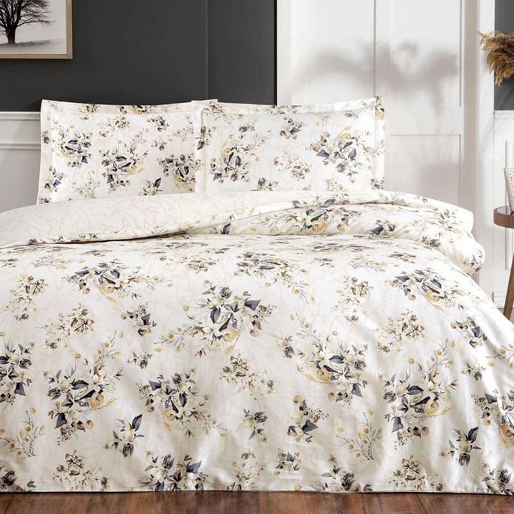 Dupla ágynemű, 100% szatén pamut, 4 db, 230x260 cm, TAC Mako-Satin, Maisy