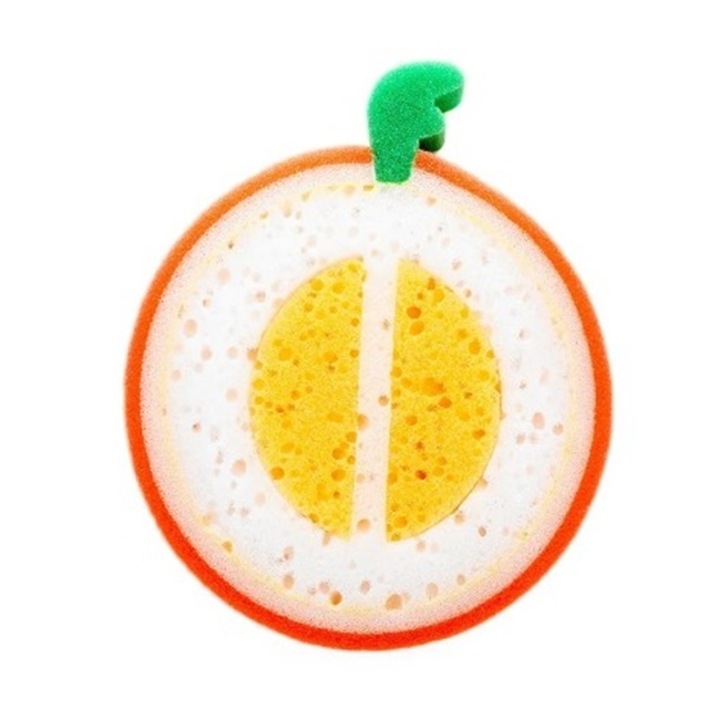 Burete de bucatarie in forma de mandarina CLASStitude, cu doua fete, anti zgarieturi, moale si lavabil, ecologic, Portocaliu