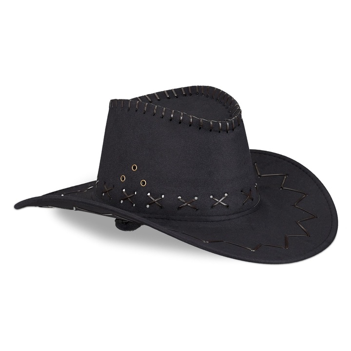 Palarie cowboy, Relaxdays, negru