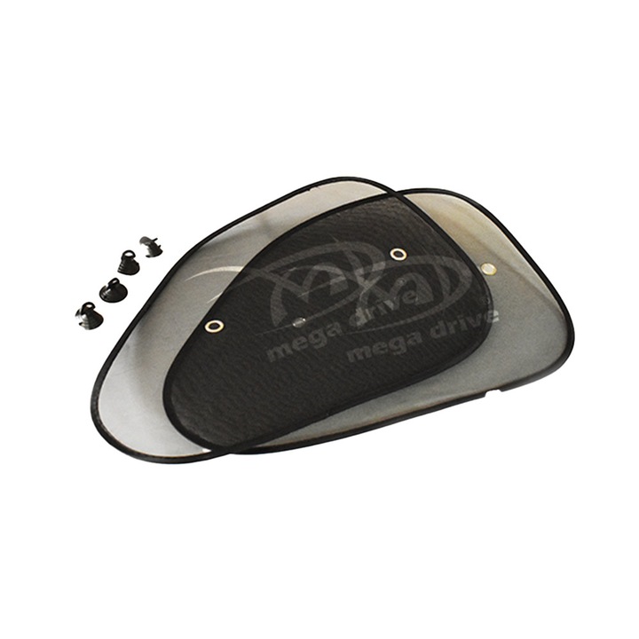 Parasolar Lateral Negru Cu Ventuze Set 2Buc 54X37Cm