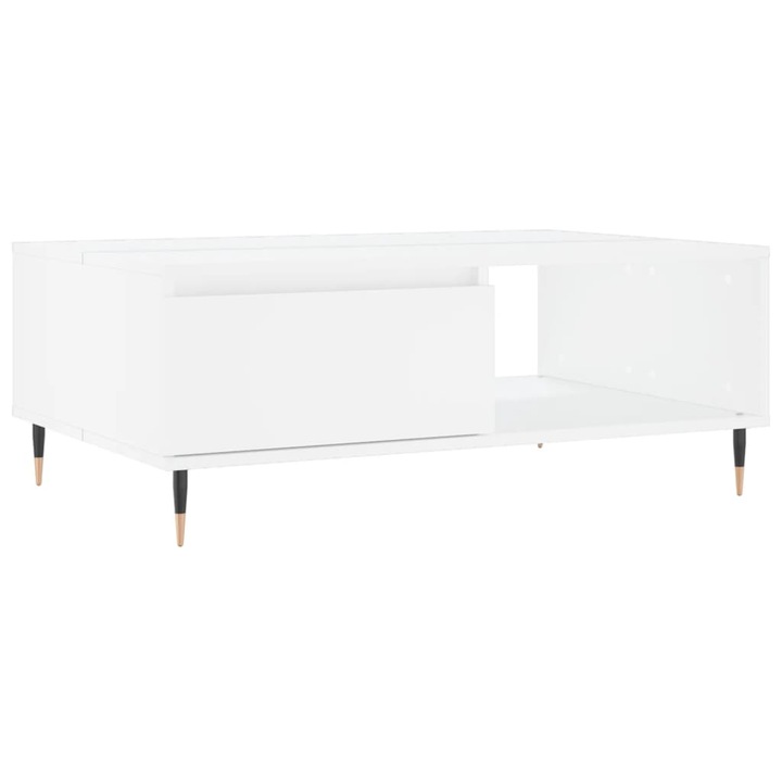 Masa de cafea vidaXL, alb, 90x60x35 cm, lemn compozit, 18.5 kg
