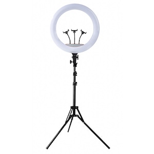 Lampa Circulara SIKS, Ring Light LED, Make-Up, 55 cm, 22 Inch, 3 Moduri De Lumina, 10 Trepte Reglaj, Trepied, 3 x Suport Telefon, Telecomanda