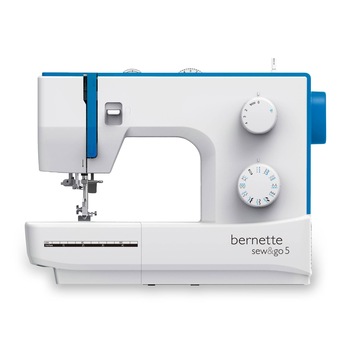 Masina Cusut Electromecanica Bernette Sew&Go 5, 23 cusaturi, Alb/Albastru Masina Cusut Electromecanica Bernette Sew&Go 5, 23 cusaturi, Alb/Albastru