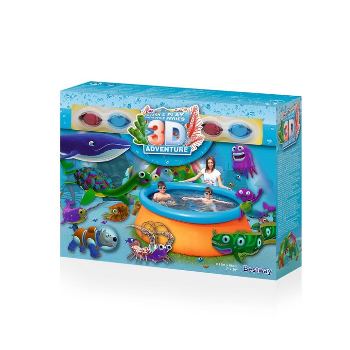 BestWay felfújható medence, 3D kaland + 2 x 3D szemüveg, 157 cm x 46 cm